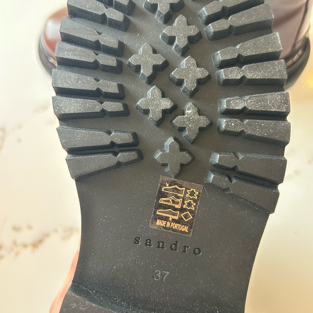 Sandro Brown combat Boots with Yellow Laces size 37 - Picture 4 of 4